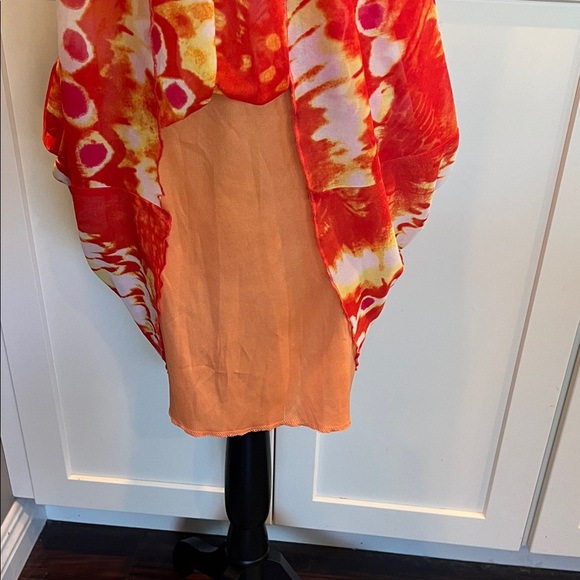 🎶💃 City Triangles Orange and Yellow Backless Halter Dress - Picture 8 of 10